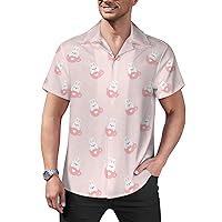 Mens Hawaiian Leopard Shirt Short Sleeve Button Down Shirt Tropical Summer Casual Beach Clothes