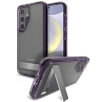 ZAGG Santa Cruz Samsung Galaxy S24 Case with Kickstand - Graphene-Enhanced, Drop-Resistant up to 13ft, Ultra Slim, Clear Case with Color Accents, Grape Purple