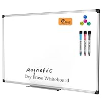 XBoard Magnetic Dry Erase Board/Whiteboard, 36 X 24 Inches, Double Sided White Board,1 Dry Eraser & 3 Dry Erase Markers & 4 Push Pin Magnets