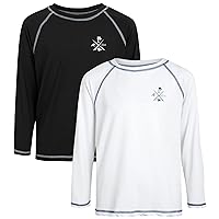 Boys' Rash Guard Shirt - 2 Pack Long Sleeve Swim Shirt (Size: 2T-18)