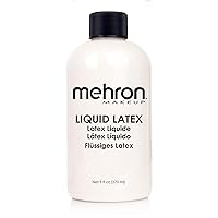 Mehron Makeup Liquid Latex | SFX Makeup | Halloween Latex Makeup | Latex Glue for Skin | Prosthetic Glue 9 fl oz (266 ml) (Clear Flesh)