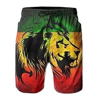 Dry Jamaican Lion Flag Mens Swim Trunks Surf Board Shorts Beach Pant Sportswear