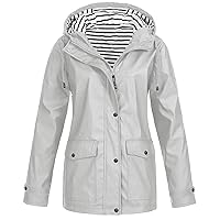 Womens Waterproof Rain Jacket Outfits 2023 Fall Athletic Hooded Windbreaker Plus Size Raincoat for Hiking Travel