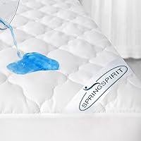 SPRINGSPIRIT Mattress Protector Twin Size for Kids, Quilted Waterproof Twin Mattress Pad Cover with Ultra Soft & Aborsbent Surface, Twin Mattress Topper Deep Pocket Strethes up to 18