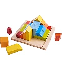 HABA 3D Arranging Game Creative Stones with 28 Wooden Blocks and 15 Double Sided Template Cards (Made in Germany)