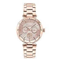 Versus Versace Sertie Womens Fashion Watch with Enamel Dial. Multifunction Day and Date Sub Dials. Adjustable Jewelry Style Bracelet.