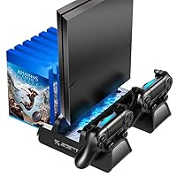 OIVO Pro Vertical Cooling Stand with Controller Charging Dock and 12 Game Slots