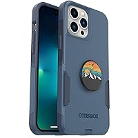 Bundle: OtterBox COMMUTER SERIES for iPhone 12/13 PRO MAX - (ROCK SKIP WAY) + PopSockets PopGrip - (MOUNTAIN HIGH)