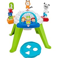 Baby to Toddler Toy 3-In-1 Spin & Sort Activity Center and Play Table with Playmat and 10+ Activities, Retro Roar