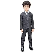 Boys' Stripe Notch Lapel Suit Three Pieces Two Buttons Tuxedos for Cosplay Banquet