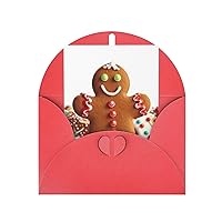 Gingerbread Man Candy print Greeting Cards Invitation Cards With Envelopes Half-Fold Cardstock Paper For Weddings Birthday Party 4 X 6 Inch