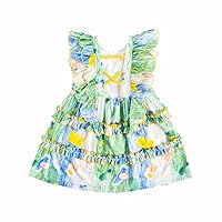Toddler Kids Baby Girls Summer Casual Printed Floral Backless Princess Dress Party Princess Girls Size 6 Easter