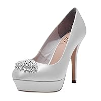 Women's Wedding Shoes Heels/Platform/Closed Toe Heels Satin Pumps