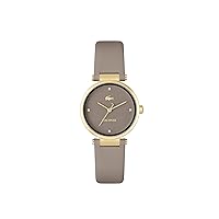 Lacoste Women's Orba 3H Quartz Water-Resistant Fashion Watch with Taupe Leather Strap, Model: 2001334