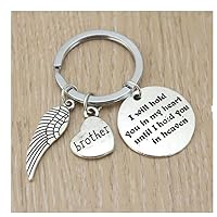 I Will Hold You in My Heart Until I Hold You in Heaven Keychain,Loss of Brother Keychain,Gift for Miscarriage Memorial Infant Son Brother