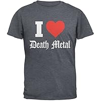 Old Glory I Heart Death Metal Dark Heather Adult T-Shirt - X-Large