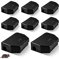 8 Pcs Large Rat Bait Stations with Keys 12.99 x 9.06 x 4.33 Inches Plastic Black Rat Trap Smart Tamper Resistant Corner Unit Bait Boxes for Mice and Rats for Home Outdoor Indoor House Use