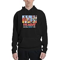 Hoodie Men's Anime Pocket Sweatshirt Cartoon Hooded Pullover Hoody Black