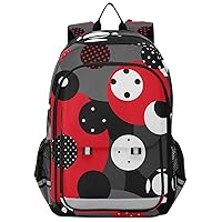 ALAZA Red Black White Polka Dot Casual Daypacks Outdoor Backpack