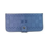 Traditional Korean Handicraft Quilted Foreign Silk Fabric Wallet For Women, President’s Wallet Ver 02. (BLUE GRAY)