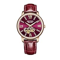 REEF TIGER Luxury Brand Ladies Watch Waterproof Leather Band Automatic Women Diamond Watches RGA1580