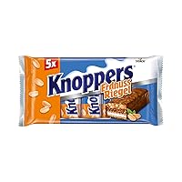 Knoppers Peanut Bar - 1 x 200g (5 Bars) - Waffle Bar with Milk Cream, Peanut Cream, Salted, Chopped Peanuts and Delicate Caramel Wrapped in Milk Chocolate