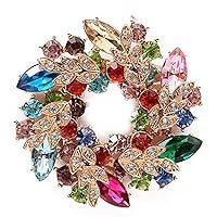 Brooch Women Corsage Crystal Flower Wedding Bridal Pin Men Dress Brooch Scarves Shawl Clip Bag Ornament Christmas Gift Colorful Useful
