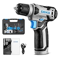 DEKO 8V Cordless Drill Set, Drill with 3/8 Inch Keyless Chuck, 13-Piece Accessories, Integrated LED, Type-C Charging Cable, Electric Drill Set for Men and Women