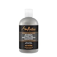 Shea Moisture African Black Soap Bamboo Charcoal Deep Cleansing Shampoo 13 OZ./384 mL(Packaging may vary)