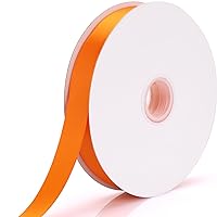 5/8 inch Orange Ribbon-100 Yard Double Faced Solid Color Ribbon for Gift Wrapping,Weddings Party,Baby Shower，Decoration,Invitation，Crafted Flowers