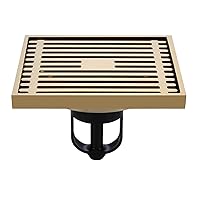 All Bronze Square Shower Floor Drain Removable Multipurpose Invisible Look or Flat Cover Large Displacement Square Shower Floor Drain-Deep Water core (Color : Suspended Magnetic Co