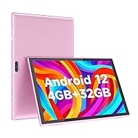 Tablet 10 Inch Tablet, Android 12.0 Tablets, 4GB RAM 32GB Storage 1TB Expand Tab, 2MP+8MP Dual Camera, 6000mAh Battery, WiFi Bluetooth 10.1'' IPS HD Touch Screen Google Certified 10IN Tableta Pink