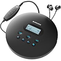 CD Player Portable, Rechargeable Bluetooth 12Hr Personal CD Player Discman for Car (AUX only) and Travel | Headphones, LCD Screen, Anti-Skip, Oakcastle CD100 Walkman and Portable CD Player