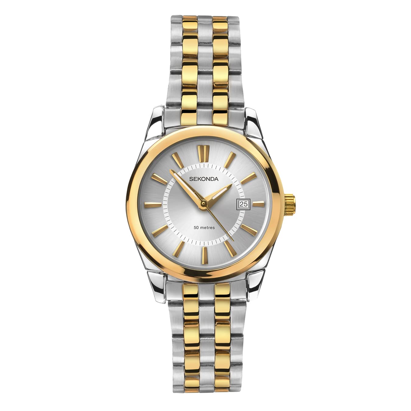 Sekonda Riley 30mm Women's Classic Quartz Watch Two Tone Silver and Gold Plated with Stainless Steel Strap 50m Water Resistant