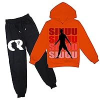 Boys Girls CR7 Print Tracksuit Outfits-Long Sleeve Hoodie and Sweatpants,Casual Hooded Pullover Tops
