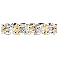 Nine West Boxed Geometric Stretch Bracelet, Silver/Gold/Hematite Tri-Tone
