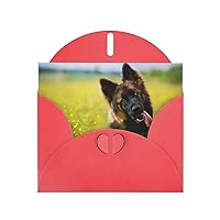 German Shepherd Wedding Anniversary Thank You Cards, For Holiday Cards, Birthday Cards, Valentine Cards Red