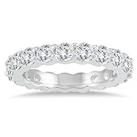 AGS Certified Diamond Eternity Band in 14K White Gold (2.55-3 CTW)
