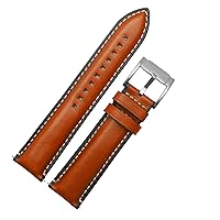 Quick Release GenuineLeather Watch Strap for Fossil FTW1114 4016ME3110 FS5436 24 20 22mm watchband for Huawei pro 2 Gear S2 S3 (Color : Brown Silver Clasp, Size : 20mm)