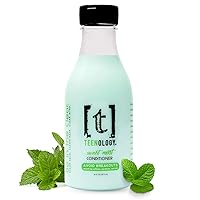 Teenology Conditioner for Teens - Avoid Forehead and Body Acne - Sulfate and Paraben Free, Noncomedogenic, Natural Botanical Extracts, Sweet Mint - 16 oz.