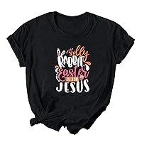Women Happy Easter Shirts Bunny Rabbit Cute Letter Printed Graphic Tee Fashion Casual Short Sleeve Easter Tops