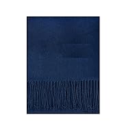3 Pcs Navy Solid Plain Soft Thick Scarf -INCO