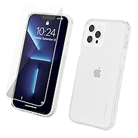 Pelican iPhone 12 Pro Max Case with Screen Protector [Wireless Charging Compatible] [10FT MIL-Grade Drop Protection] Shockproof Phone Cover for Apple 12 Pro Max with 9H Glass, Anti-Scratch - Clear
