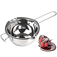 [New Upgrade] Stainless Steel Double Boiler Pot 600ML for Melting Chocolate, Butter, and Candle Making - 18/8 Steel Universal Insert
