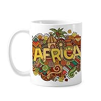 African Aboriginal Art Pattern Tribal Mug Pottery Ceramic Coffee Porcelain Cup Tableware