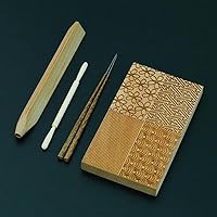 YJIUYUANQ Wagashi Tool, Texture Embossed Pattern Board Stamp Three-Dimensional Printed Board Hand Making Tool for Cooking Baking Pastry Bread Making Cake Decorating ，4pcs Set