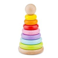 New Classic Toys Rainbow Stacking Toy Baby Educational Wooden Toys For 1 year old Boy And Girl Toddlers Gift