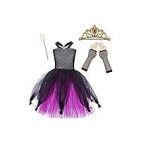 Ursula Costume Dress Sea Witch Ursula Puffy Tutu Dress Full Set for Girls 2-12Y