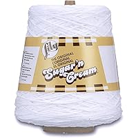Lily Sugar N Cream Cones White Yarn - 1 Pack of 14oz/400g - Cotton - #4 Medium - 706 Yards - Knitting/Crochet