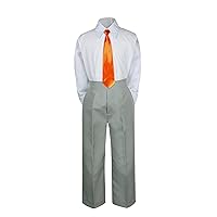 3PC Shirt Gray Pants Nectie Set Baby Boy Toddler Kid Formal Suit Sm-161